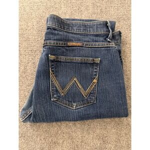 Wrangler Q-Baby No Gap Bootcut Women's Jeans 7/8x32 Dark Wash Mid Rise Western D